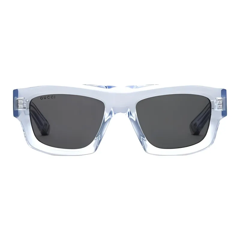 GUCCI Acetate Metal Square Sunglasses Men's Blue-1