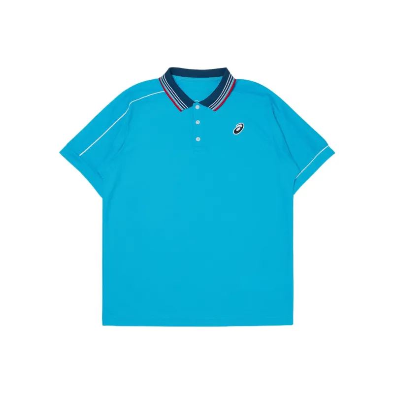 Asics Polo Shirt Men's Digital Aqua Blue-0