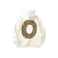 Apricot Leopard Print Letter O (Thickened and Fleece-Lined)
