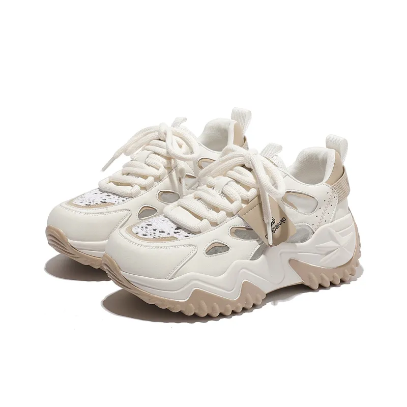 CARDANRO Multicolor Cut Out Mesh Chunky Sneakers Women's-3