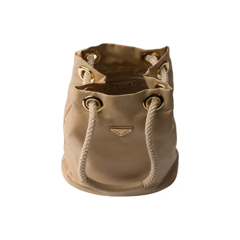 PRADA Re Nylon Recycled Nylon Bucket Bags Handbags Shoulder Bags Small Size Women's Brown-2