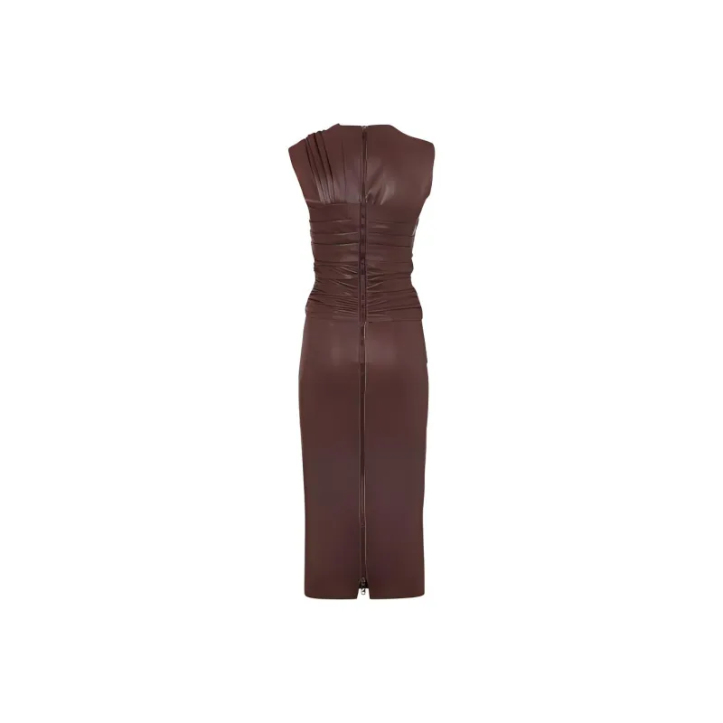 FENDI X Skims Leather Dress Umber-1