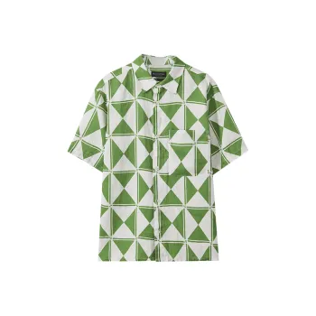 MARC OPOLO Shirt Men's Green Geometric Flower