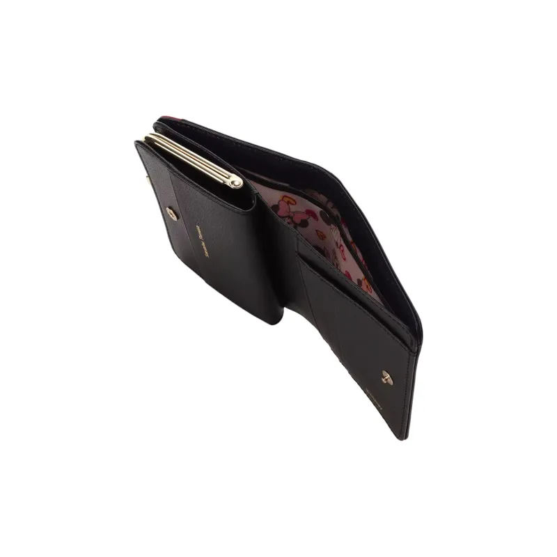 Disney Cow Leather Wallet Women's Black-3