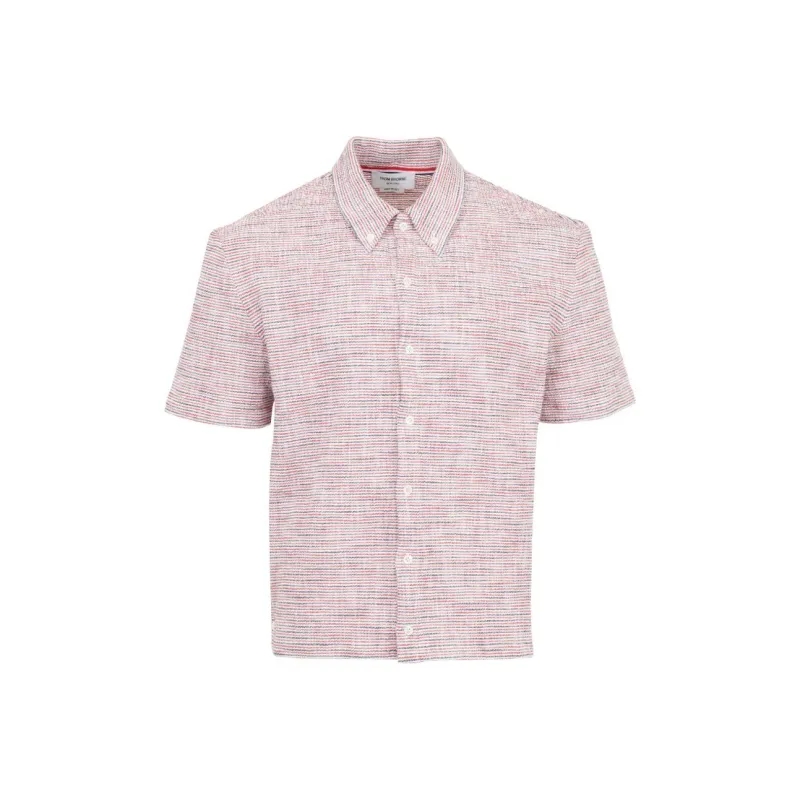 THOM BROWNE RWB striped Tweed Shirt-0