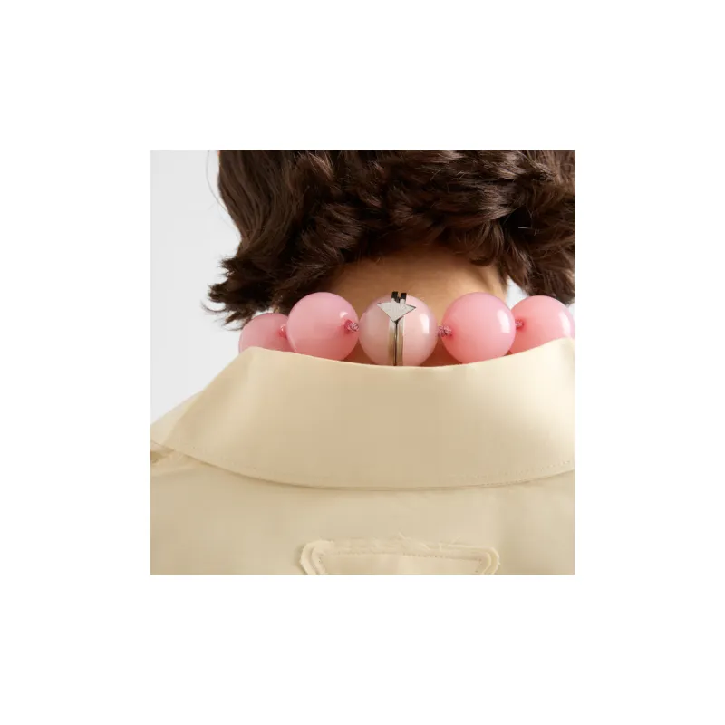 PRADA Pearl, Plexiglass, Metal Necklaces Unisex Pink-1