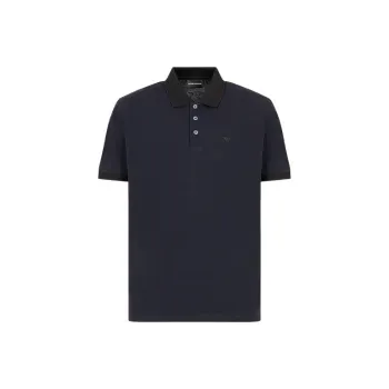 EMPORIO ARMANI Logo Embroidered Short Sleeved Polo Shirt