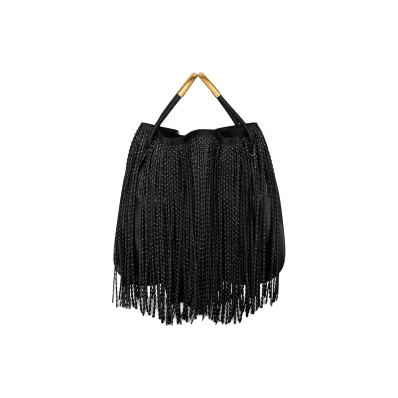 DIOR Lambskin Handbag Large Size Women's Black-2