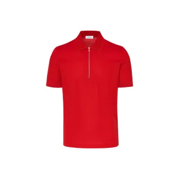 Ferragamo Half zip Cotton Polo Shirt