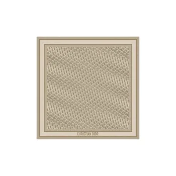 DIOR Silk, Silk, Twill Silk Scarves Unisex Beige