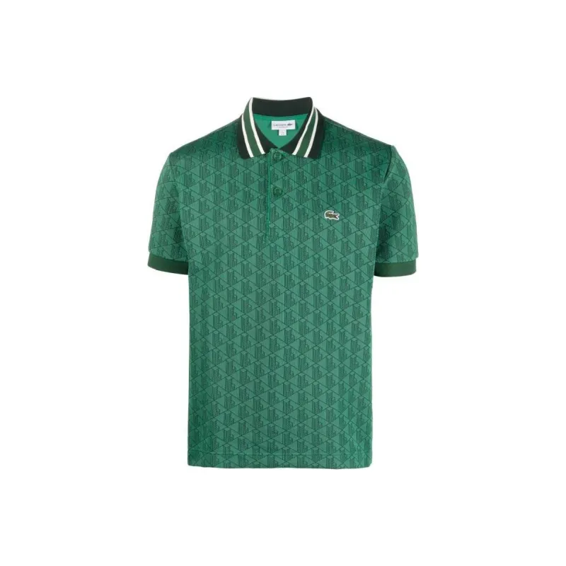 LACOSTE Geometric Pattern Logo appliqué Polo Shirt-0