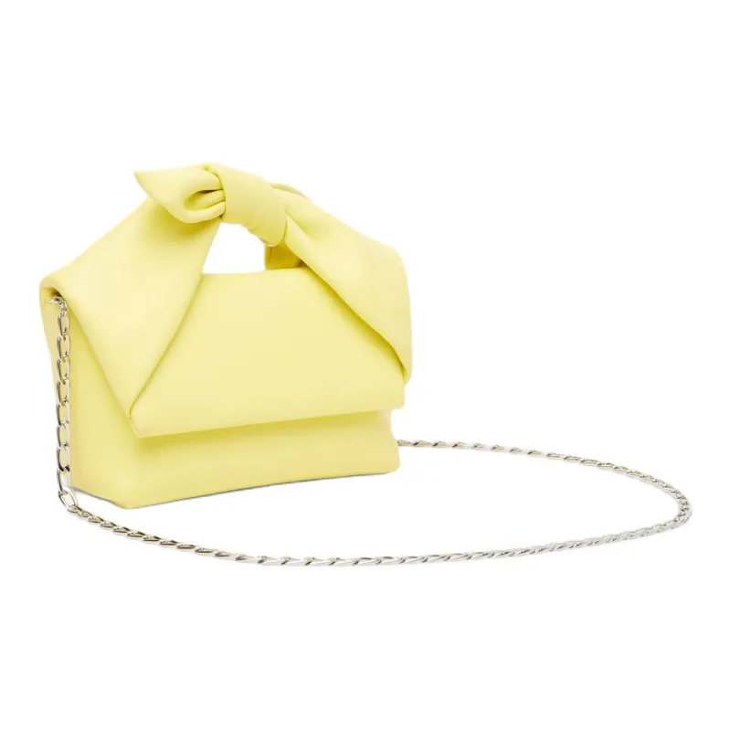 JW Anderson Full Grain Lambskin One Shoulder Handbag Medium Size Women's Lemon-2