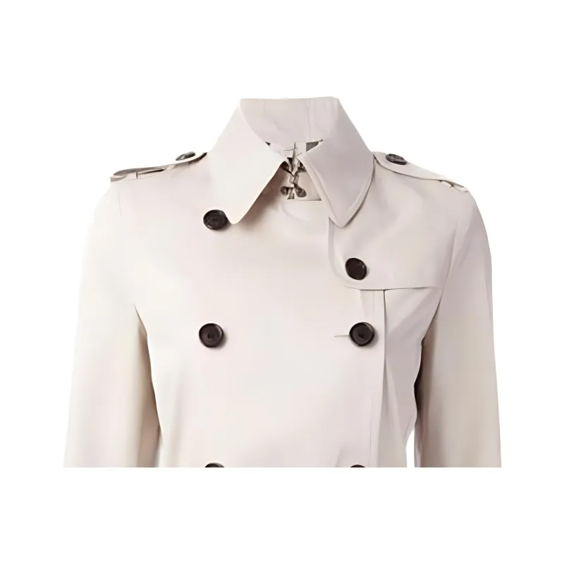 Burberry Trench Coats Women's White-2