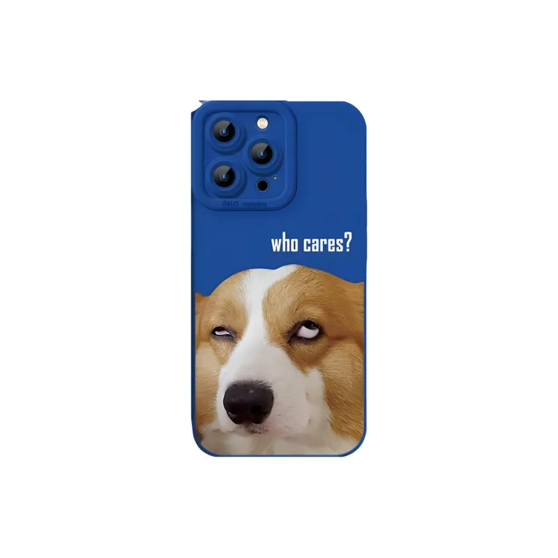 Wei Xin Silicone Material Couple's Corgi Puppy Phone Cases Compatible With IPhone 16/15 Pro Max/Apple 13/14 Pro/Max-7