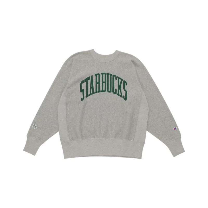 Starbucks/starbucks X Champion Beams X Starbucks Collaboration Sweatshirts Unisex Gray-0