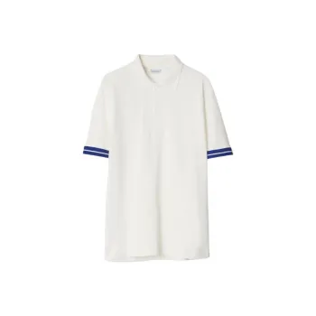 Burberry Striped Detail Short Sleeved Polo Shirt