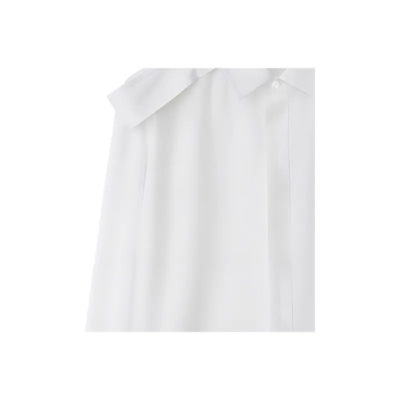 Burberry Shoulder Button Silk Shirt Grain-6