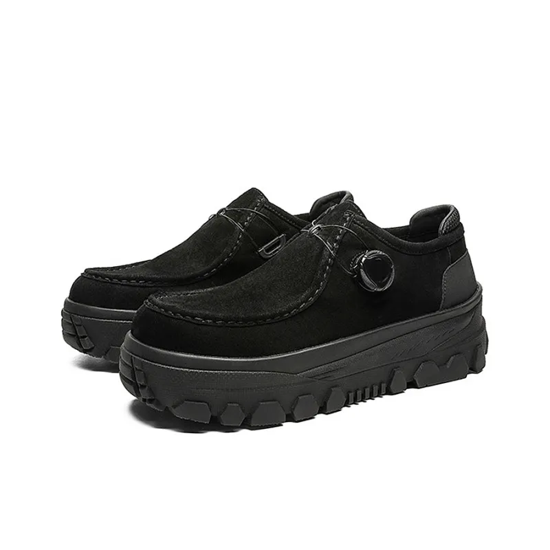 ESTEE GEEA Slip Resistant, Abrasion Resistant, Lightweight, Height Increasing Coverage Low Top Casual Shoes Men's Black-1