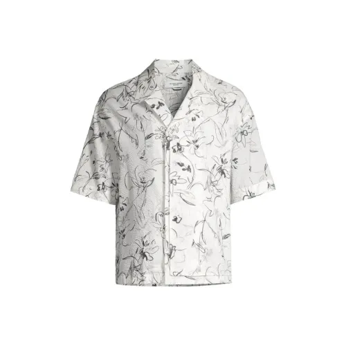 Le 17 Septembre SS24 Wardrobe In The City Open Collar Print Shirt Shirt Men's White