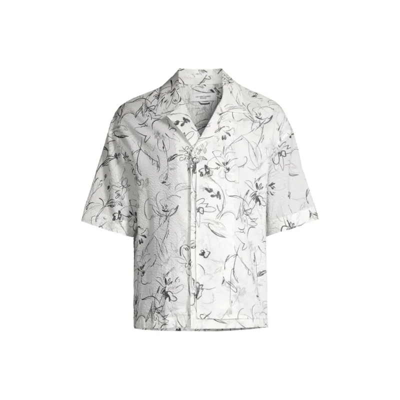 Le 17 Septembre SS24 Wardrobe In The City Open Collar Print Shirt Shirt Men's White-0