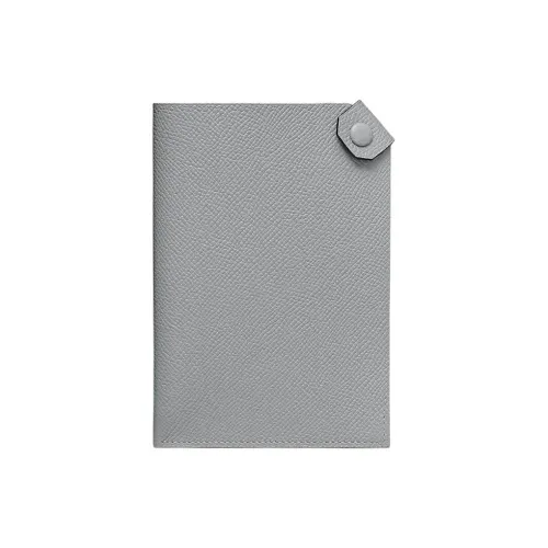 HERMES Tarmac Epsom Calfskin Passport Holder Men's Gray