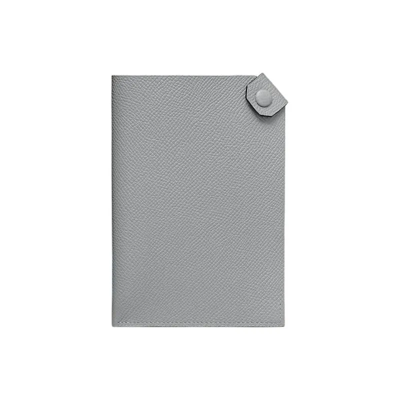 HERMES Tarmac Epsom Calfskin Passport Holder Men's Gray-0