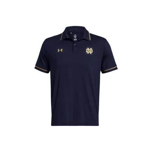 Under Armour University Of Notre Dame Polo Shirt Men's Marine Blue
