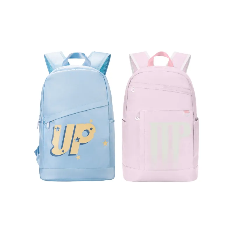 TURN UP Polyester Student Backpack Large Size Unisex Light Blue-38
