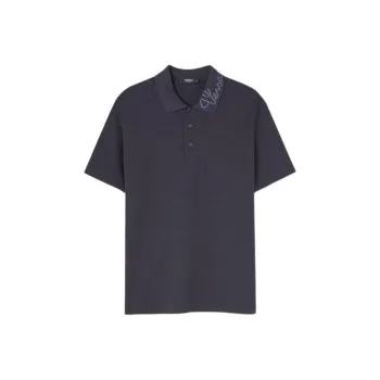 VERSACE Logo embroidered Cotton Polo Shirt