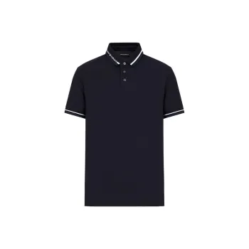 EMPORIO ARMANI Logo Placed Jersey Polo Shirt