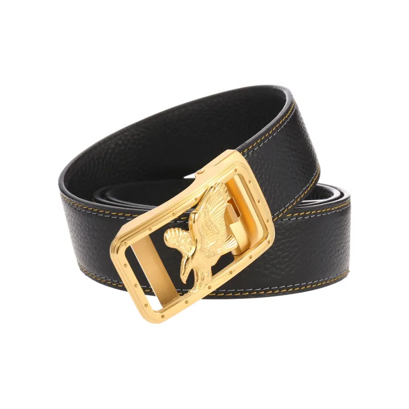 JONNY MOORE Top Grain Cow Leather Belts Men's 3.5cm-1