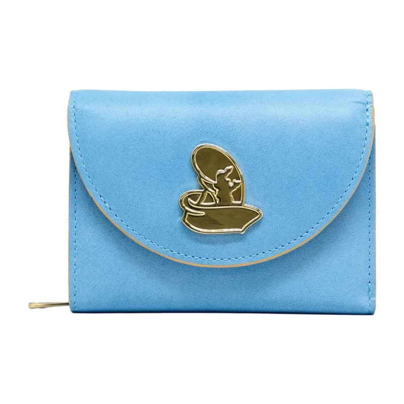 Disney Cow Leather Wallet Women's Blue-0