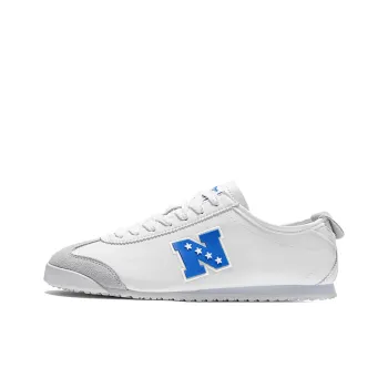 NFL Training Light Abrasion Resistant Lightweight Slip Resistant Low Top Skateboard Shoes Unisex White Blue