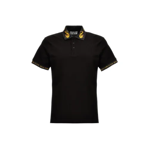 VERSACE JEANS COUTURE Barocco Trim Short Sleeved Polo Shirt