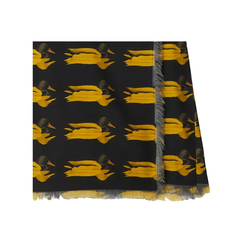 Burberry Animal-Printed Frayed-Edge Mini Skirt-5
