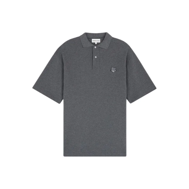 Maison Kitsune Bold Fox Head Patch Oversized Polo Shirt-0