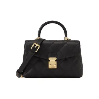 ELLE Split Cow Leather Shoulder Bag, Crossbody Bag, Handbag Women's Black/Pink/White
