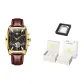 Brown Leather Gold Case Black Dial[Box Limited Edition]