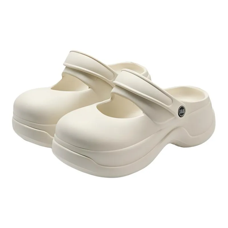Yu Pu EVA Mary Jane Casual Height Increasing Closed Toe Summer Slip Resistant Platform Breathable Slippers-0