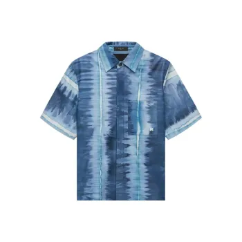 AMIRI Tie dye Short sleeve Leather Shirt