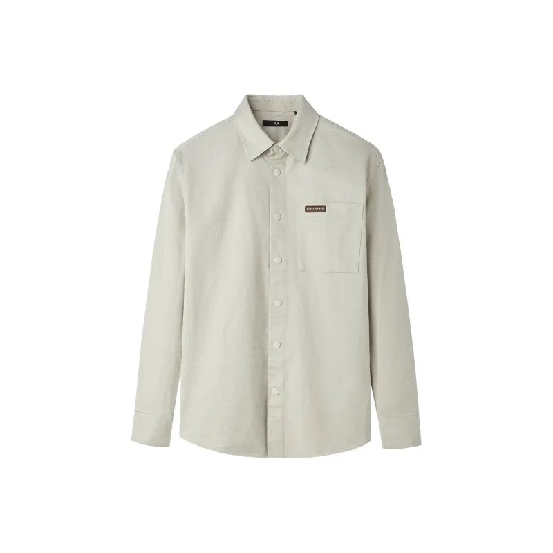 HLA Shirt Men's Light Green Pattern-0