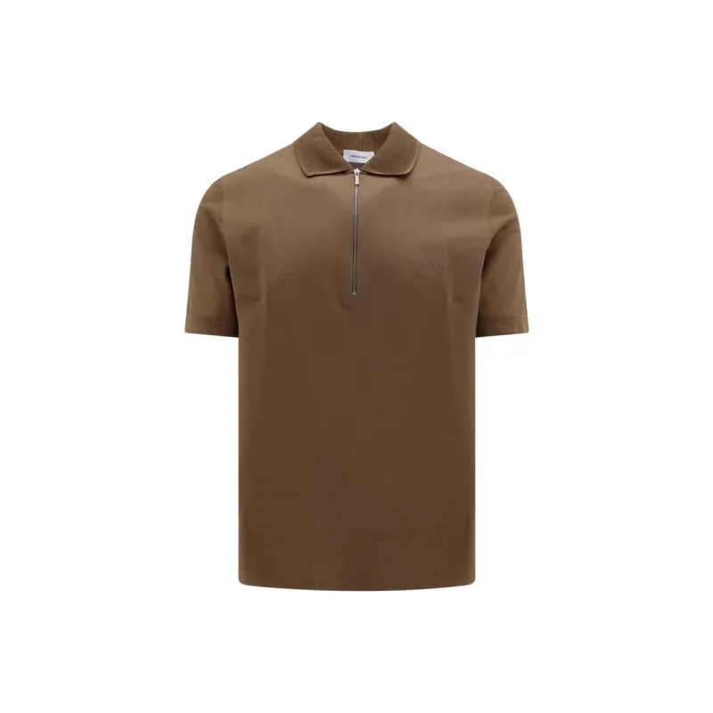FERRAGAMO SS24 Polo Shirt Men's Wheat Brown-0