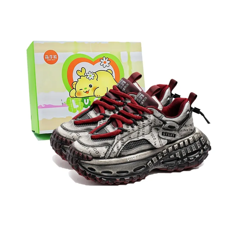 Budding Bear Anti Slip Wear Resistant Breathable Height Increasing Low Top Chunky Sneakers Men's Box-7