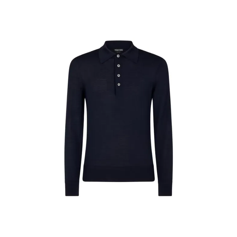 TOM FORD Long Sleeved Knitted Polo Shirt-0