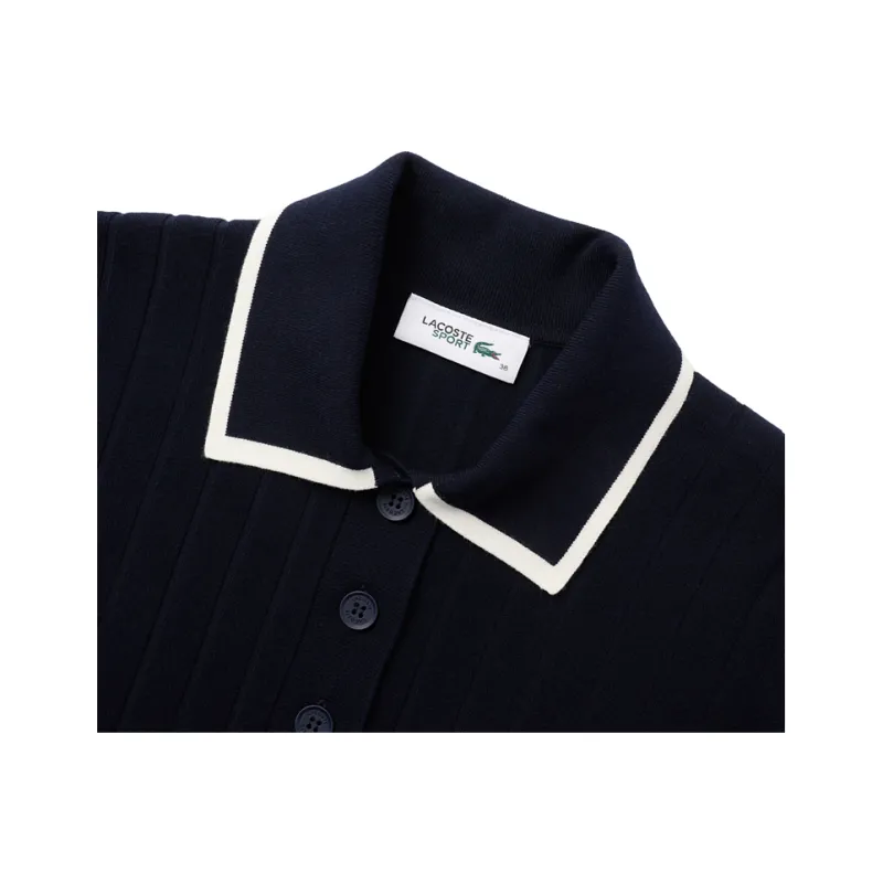 LACOSTE Polo Shirt Women's Navy Blue/White-4