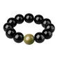 [Wealth Green Sandalwood]Obsidian Beaded Bracelets