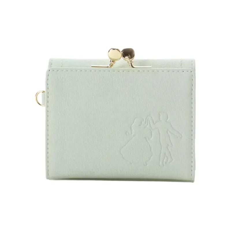 Disney Cow Leather Wallet Women's Light Green-2