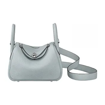 HERMES Lindy Clemence Leather Handbag Shoulder Bag Crossbody Bag Mini Women's 08 Pale Blue Holy Grail Blue