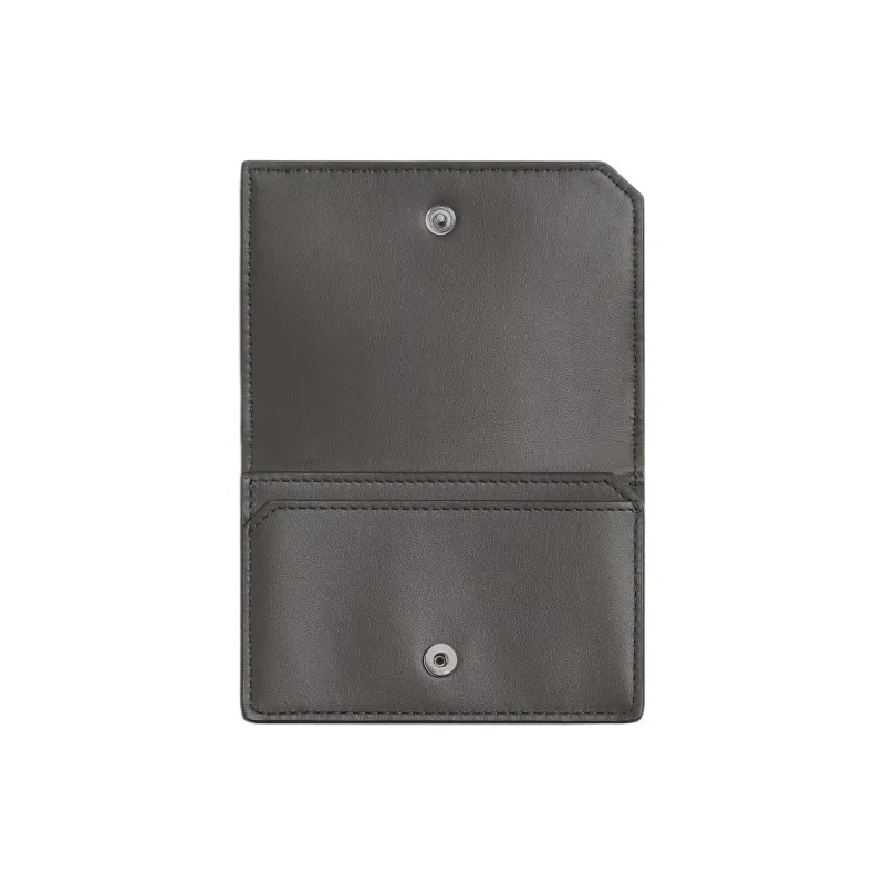 Bottega Veneta Intrecciato Calfskin Card Holder Men's Light Gray & Dark Gray-2