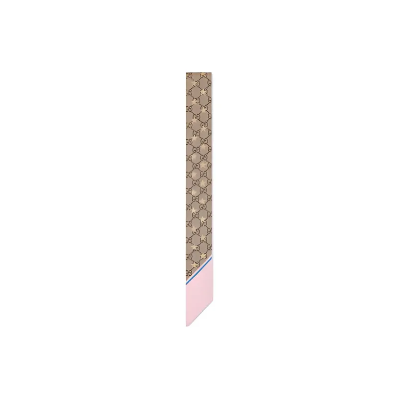 GUCCI Silk Scarves Unisex Pink Brown-0